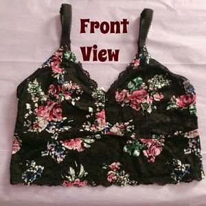 NEW! TORRID Black Floral Lace Bralette, Size 4